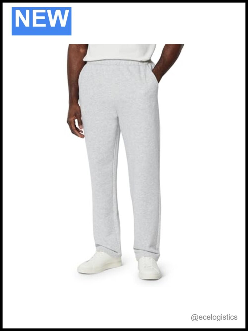 Men's Regular Fit French Terry Open Bottom Sweatpants with Drawstring